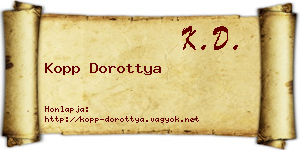 Kopp Dorottya névjegykártya